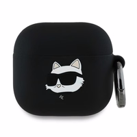 Karl Lagerfeld Silikoninis Choupette Head 3D dėklas AirPods 4 – juodas