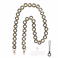 Telefono raištis 0809 juodas-auksinis