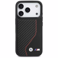 BMW M Carbon Line & Logo MagSafe dėklas iPhone 17 Pro - raudonas