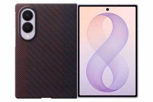 Samsung Galaxy Z Fold8 aramido pluošto magnetinis dėklas su 2 antirefleksinėmis plėvelėmis, violetinis