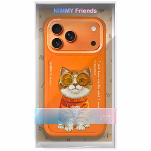 Nimmy Glasses Cool Cat deklas iPhone 17 Pro Max - oranzinis