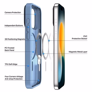 Dėklas Dux Ducis Yind Apple iPhone 17 Pro mėlynas