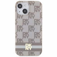 DKNY IML languotas mono raštas ir spausdintos juostelės Magnetinis dėklas iPhone 15 Plus / 14 Plus - smėlinė