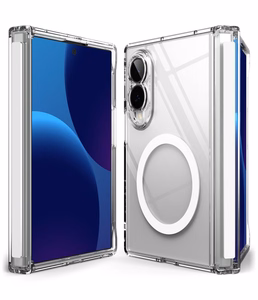 Ringke Fusion Flap Magnetic dėklas, skirtas Samsung Galaxy Z Fold 8, suderinamas su MagSafe – skaidrus