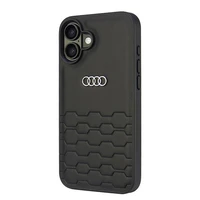 Audi Sintetinės odos iPhone 16 Plus 6.7" juodas/juodas kietas dėklas AU-TPUPCIP16M-GT/D2-BK