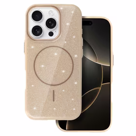 Magnetinis Itin Plonas Blizgus dėklas Iphone 15 Pro auksinė