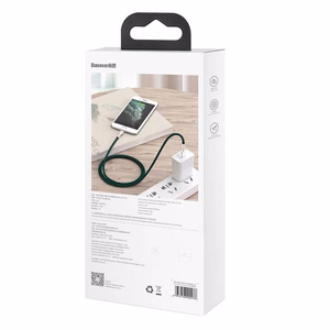 USB laidas "Lightning Baseus Cafule", 2,4 A, 1 m (žalias)