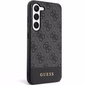 Guess GUHCS23SG4GLGR S23 S911 juodas/juodas kietas dėklas 4G Stripe kolekcija