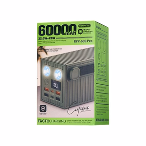 Išorinė baterija Power Bank Remax RPP-609 Pro 22.5W 60000mAh pilka