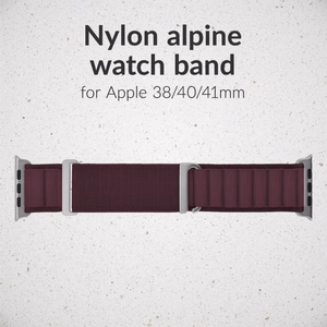 Mobilize nailoninis laikrodžio dirželis - Alpine - titano jungtis - Apple 38/40/41mm - bordo