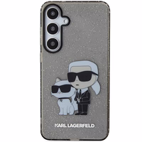 Karl Lagerfeld KLHCS24MHNKCTGK S24+ S926 juodas/juodas kietas dėklas Blizgučiai Karl&Choupette
