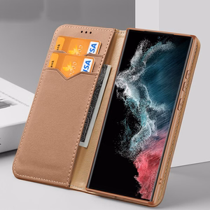 Dux Ducis Hivo dėklas Samsung Galaxy S23+ atverčiamas dėklas su pinigine ir RFID apsauga rudas