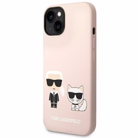 Karl Lagerfeld KLHMP14MSSKCI iPhone 14 Plus 6.7 "kietas dėklas šviesiai rožinis / šviesiai rožinis Silikoninis Karlas & Choupette Magsafe