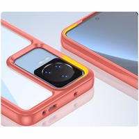 Outer Space Case dėklas telefonui Xiaomi Poco F4 5G su lanksčiu rėmu raudonas