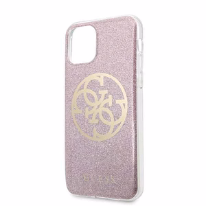Guess GUHCN58PCUGLPI iPhone 11 Pro rožinis/rožinis hard case 4G Circle Glitter