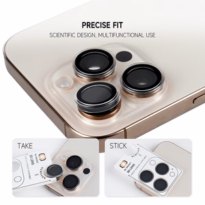 Tel Protect 3D Lens juodi grūdinti apsauginiai stiklai Apple iPhone 18 Pro / 18 Pro Max kameros lęšiams (3 vnt.)