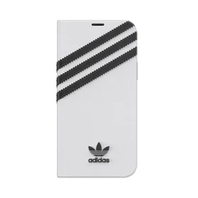 Adidas OR knyginis dėklas PU iPhone 12 / 12 Pro 6.1" - balta ir juoda