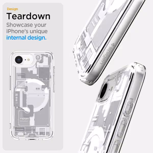 Чехол Spigen Ultra Hybrid Mag совместимый с MagSafe для iPhone 16E 2025 zero one белый