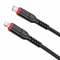 Kabelis USB C į Lightning Hoco PD 3A 20W 1 m X59 juodas