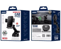 JELLICO automobilinis laikiklis su belaidžiu įkrovimu W20 15W Juodas