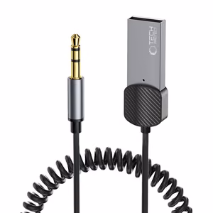 Tech-Protect UltraBoost garso adapteris mini jack 3.5mm (vyras) / Bluetooth - pilkas
