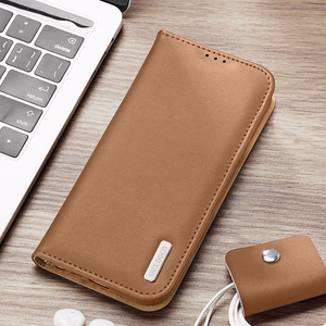 Dux Ducis Hivo dėklas Samsung Galaxy S23+ atverčiamas dėklas su pinigine ir RFID apsauga rudas