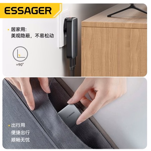 Įkroviklis Essager GaN Ultra juodas 65W (1xPD / 1xQC3.0)