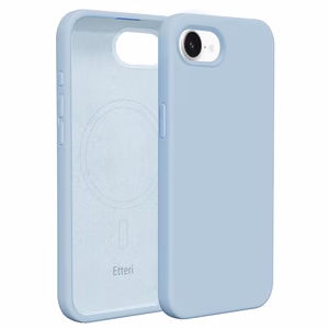 Силиконовый чехол Etteri Mag для iPhone 16e / 17e голубой