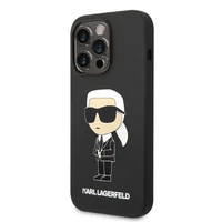 Karl Lagerfeld silikoninis Ikonik dėklas telefonui iPhone 14 Pro - juodas
