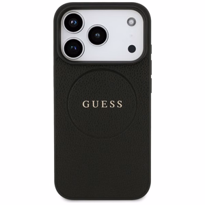 Guess Grūdėtas Žiedas Magnetinis dėklas telefonui iPhone 17 Pro - juodas