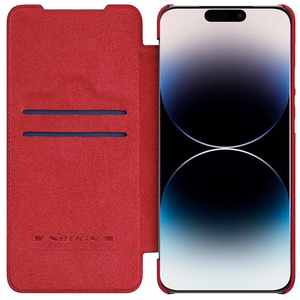 Dėklas Nillkin Qin Pro Leather Apple iPhone 14 Plus raudonas