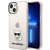 Karl Lagerfeld Permatomas Choupette Dėklas telefonui iPhone 14 Plus / 15 Plus 6.7" - rožinė