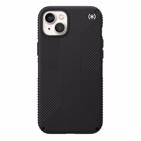 Speck Presidio2 Grip - Anti-slip iPhone 15 Plus / 14 Plus dėklas (juodas / juodas / baltas)
