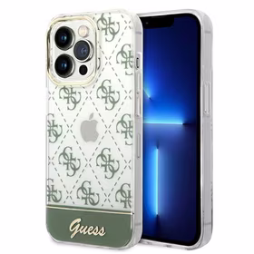 Guess 4G Pattern Script dėklas telefonui iPhone 14 Pro Max - chaki
