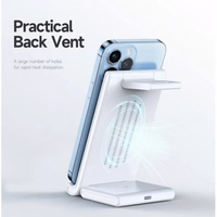 Bevielis įkroviklis Duzzona "W10-A 3in1" baltas 15W (skirta iPhone / Apple Watch / Airpods)