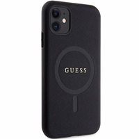 Guess GUHMN61PSAHMCK dėklas iPhone 11 / Xr - juodas Saffiano MagSafe