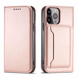 Dėklas telefonui (m) Samsung Galaxy S23 Ultra su stovu ir pinigine - rožinis