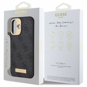 Guess 4G Logotipas Magnetinis dėklas telefonui iPhone 16 Plus - juodas