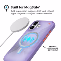 Speck Presidio Lux Grip MagSafe - iPhone 17 dėklas (violetinis Fade/Magic violetinis/New Poppy)