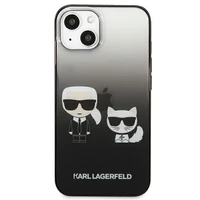 Karl Lagerfeld Gradient Ikonik Karl&Choupette dėklas iPhone 13 mini – juodas