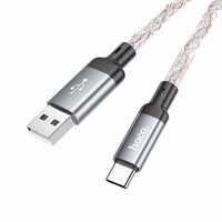 Kabelis USB A į USB C Hoco 3A 1 m U112 pilkas