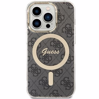 Guess IML 4G magnetinis dėklas telefonui iPhone 15 Pro - juodas