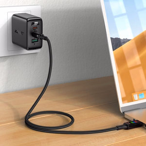 Acefast C7-03 USB-C USB-C 100W 1.2m kabelis su ekranu - juodas