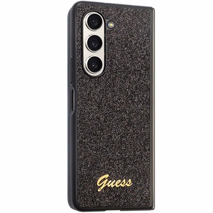 Guess Glitter Script dėklas telefonui Samsung Galaxy Z Fold 5 - juodas