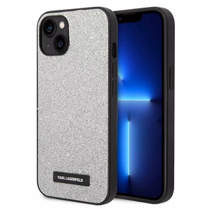Dėklas telefonui Karl Lagerfeld KLHCP14MG2ELS iPhone 14 Plus 6.7\" sidabro / sidabro Glitter Plaque Logo