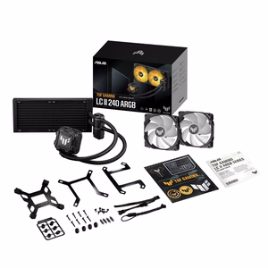ASUS TUF GAMING LC II 240 ARGB procesoriaus skysčio aušinimo komplektas 12 cm juodas
