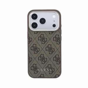 Dėklas Guess PU Leather 4G Gold Frame MagSafe Apple iPhone 18 Pro Max rudas