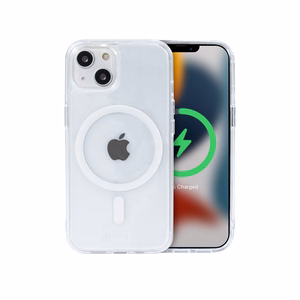 Crong Clear MAG Cover dėklas, skirtas iPhone 13 Mini, suderinamas su MagSafe, skaidrus