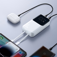 Mini išorinė baterija Joyroom JR-PBC06 30W 10000mAh su integruotais laidais (balta)