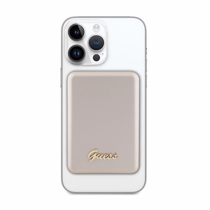 Magnetinė išorinė baterija Guess MagSafe Metal Script Logo 5W 3000mAh (auksinė)